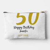 50th birthday add name date year black テンプレートgo アクセサリーポーチ (裏面)