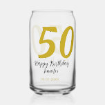 50th birthday add name date year black テンプレートgo ガラス缶<br><div class="desc">編集可能デザイン</div>