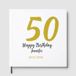 50th birthday add name date year black テンプレートgo ゲストブック<br><div class="desc">編集可能デザイン</div>