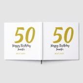 50th birthday add name date year black テンプレートgo ゲストブック (全面)