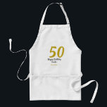 50th birthday add name date year black テンプレートgo スタンダードエプロン<br><div class="desc">編集可能デザイン</div>