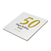 50th birthday add name date year black テンプレートgo タイル (側面)