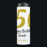 50th birthday add name date year black テンプレートgo タンブラー<br><div class="desc">編集可能デザイン</div>