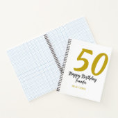 50th birthday add name date year black テンプレートgo ノートブック (内部)