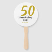 50th birthday add name date year black テンプレートgo ハンドファン (裏面)
