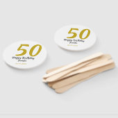 50th birthday add name date year black テンプレートgo ハンドファン (組立なし)