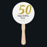 50th birthday add name date year black テンプレートgo ハンドファン<br><div class="desc">編集可能デザイン</div>