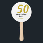 50th birthday add name date year black テンプレートgo ハンドファン<br><div class="desc">編集可能デザイン</div>