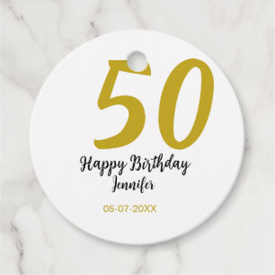 50th birthday add name date year black テンプレートgo フェイバータグ