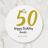 50th birthday add name date year black テンプレートgo フェイバータグ (裏面)