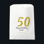 50th birthday add name date year black テンプレートgo フェイバーバッグ<br><div class="desc">編集可能デザイン</div>