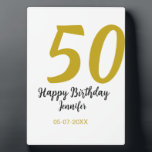 50th birthday add name date year black テンプレートgo フォトプラーク<br><div class="desc">編集可能デザイン</div>