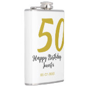 50th birthday add name date year black テンプレートgo フラスク (右)