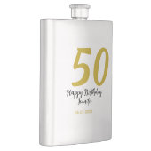 50th birthday add name date year black テンプレートgo フラスク (右)