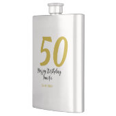 50th birthday add name date year black テンプレートgo フラスク (左)