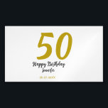 50th birthday add name date year black テンプレートgo マグネット名刺<br><div class="desc">編集可能デザイン</div>