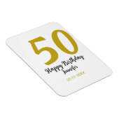 50th birthday add name date year black テンプレートgo マグネット (右側)