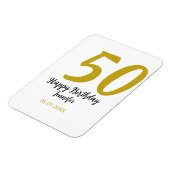 50th birthday add name date year black テンプレートgo マグネット (左側)