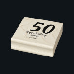 50th birthday add name date year black テンプレートgo ラバースタンプ<br><div class="desc">編集可能デザイン</div>