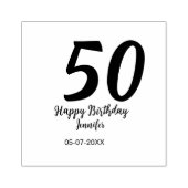 50th birthday add name date year black テンプレートgo ラバースタンプ (インプリント)