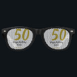 50th birthday add name date year black テンプレートgo レトロサングラス<br><div class="desc">編集可能デザイン</div>