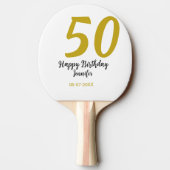 50th birthday add name date year black テンプレートgo 卓球ラケット (裏面)