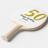 50th birthday add name date year black テンプレートgo 卓球ラケット (正面アングル)