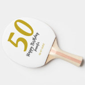 50th birthday add name date year black テンプレートgo 卓球ラケット (横)