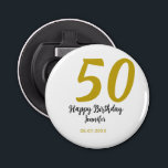 50th birthday add name date year black テンプレートgo 栓抜き<br><div class="desc">編集可能デザイン</div>