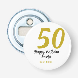50th birthday add name date year black テンプレートgo 栓抜き