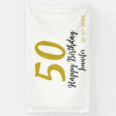 50th birthday add name date year black テンプレートgo 横断幕 (縦)