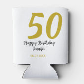 50th birthday add name date year black テンプレートgo 缶クーラー (裏面)
