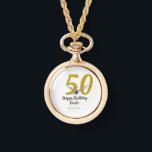 50th birthday add name date year black テンプレートgo 腕時計<br><div class="desc">編集可能デザイン</div>