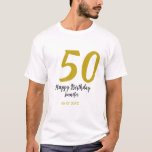 50th birthday add name date year black テンプレートgo tシャツ<br><div class="desc">編集可能デザイン</div>
