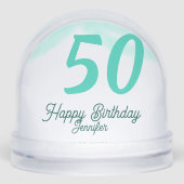 50th birthday add name date year green pastel bold (正面)