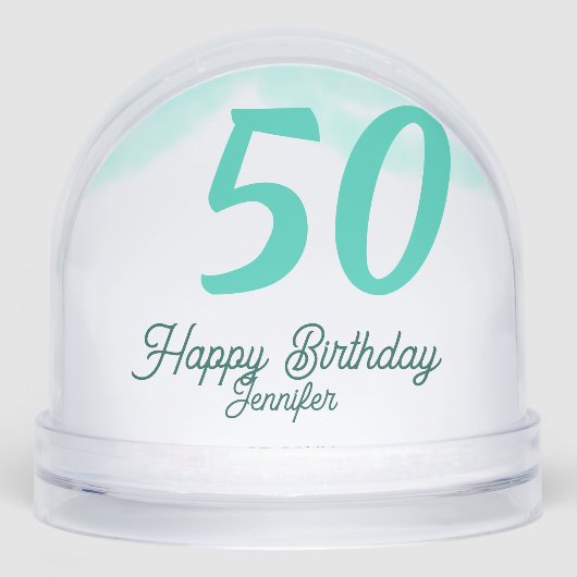 50th birthday add name date year green pastel bold (正面)