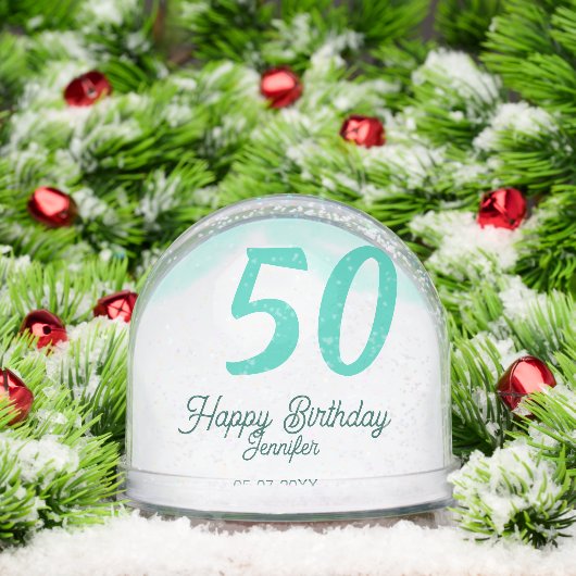 50th birthday add name date year green pastel bold (クリスマス)