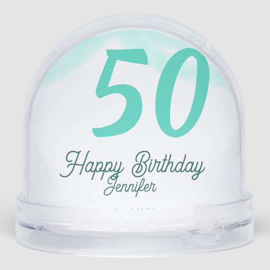 50th birthday add name date year green pastel bold (裏面)
