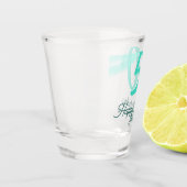 50th birthday add name date year green pastel bold ショットグラス (左)