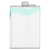 50th birthday add name date year green pastel bold フラスク (裏面)