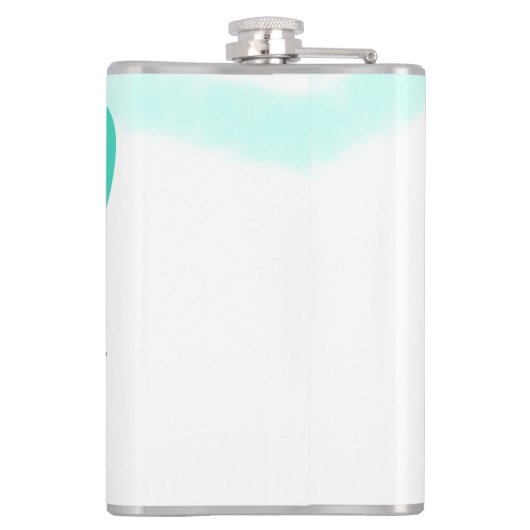 50th birthday add name date year green pastel bold フラスク (裏面)