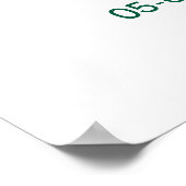 50th birthday add name year turquoise pink bold ポスター (角)