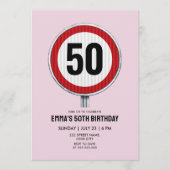 50th Birthday ANY AGE Speed Limit Sign 招待状 (正面)