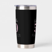 50th Birthday Black Pink Personalized Party Favor  保温保冷タンブラー (右面)