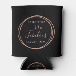 50th Birthday Black Rose Gold Personalized Party 缶クーラー