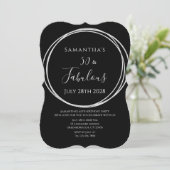 50th Birthday Black Silver Birthday 招待状 (スタンド正面)