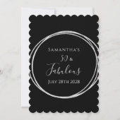 50th Birthday Black Silver Birthday 招待状 (裏面)