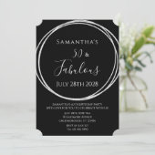 50th Birthday Black Silver Birthday 招待状 (スタンド正面)