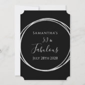 50th Birthday Black Silver Birthday 招待状 (裏面)