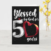 50th Birthday Blessed By God For 50 Years Birthday カード (黄色い花)